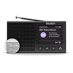 Majority Eddington Black Portable Dab Radio with Bluetooth