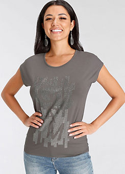 Melrose Oversized Glitter Print T-Shirt