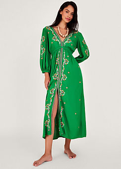 Monsoon Embroidered Maxi Kaftan Dress