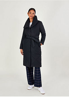 Monsoon Piper Padded Shawl Collar Coat in Recycled Polyester