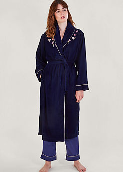 Monsoon Pru Peacock Embroidered Dressing Gown