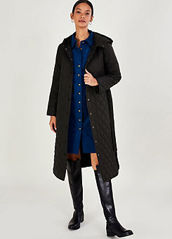 Monsoon Quinn Quilted Hooded Longline Coat