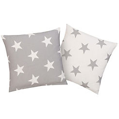 My Home Stella Pack of 2 Star Patterned Cushion Covers