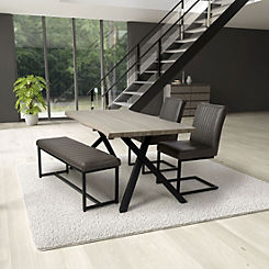 Narvik Archer 1.6m Table Chair & Bench Dining Set