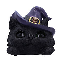 Nemesis Now Black Cat in Witches Hat Ornament with Light Up Eyes