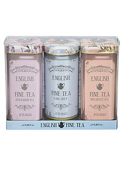 New English Teas Vintage Floral Tall Tea Tin Gift Set