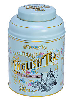 New English Teas Vintage Victorian Tea Caddy - Powder Blue