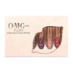Oh My Glam Plush Velvet 6 Piece Mini Liquid Lipstick Gift Set 6 x 0.8ml