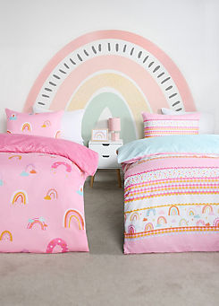 Online Home Shop Kids Pack of 2 Rainbow Print Reversible Duvet Sets