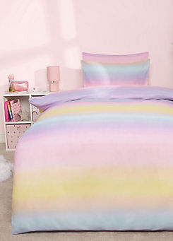 Online Home Shop Rainbow Ombre Duvet Cover Set