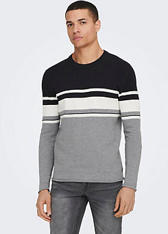 Only & Sons Striped Round Neck Sweater
