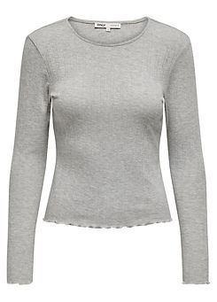 Only Long Sleeve Round Neck Cotton Top