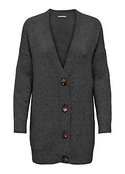 Only Longline Button Through Knitted Cardigan