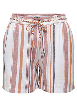 Only Striped Linen Blend Shorts