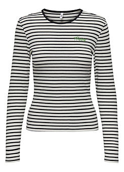 Only ’Betty’ Striped Long Sleeve Top