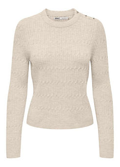 Only ’Katia’ Round Neck Cable Knit Jumper