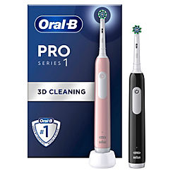 Oral-B Pro Series 1 Pink & Black Electric Toothbrushes, Designed by Braun