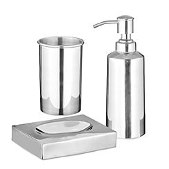 Our House Bathroom Accessory Set (Soap Dispenser, Soap Dish & Tumbler) Brass
