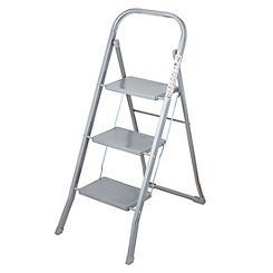 Our House Tread Steel 3 Tier Step Ladder