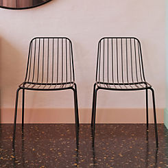 Pair Caden Wire Dining Chairs