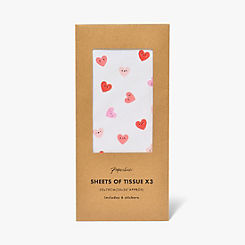 Paperchase Heart Faces Valentines Gift Bag & Tissue Paper Bundle