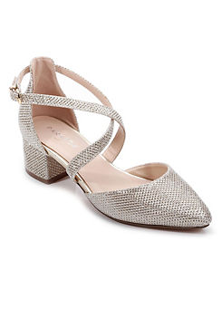 Paradox London Glitter ’Francis’ Wide Fit Low Heel Two Part Shoes