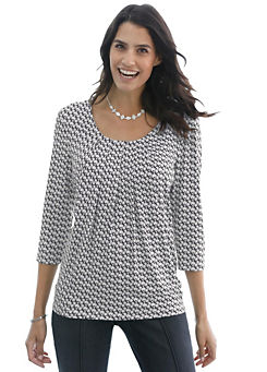Patterned Round Neck Top