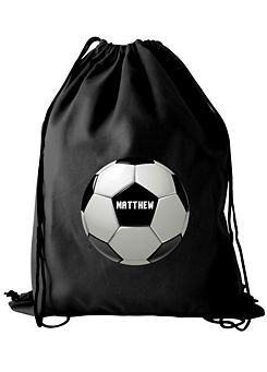 Personalised Football Design Waterproof Black Swim & Kit Bag