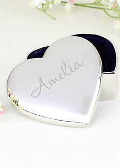 Personalised Silver Tone Heart Trinket Box
