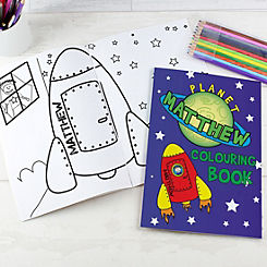 Personalised Space Colouring Book with Personalised Pencil Crayons