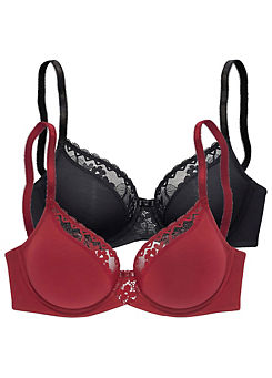 Petite Fleur Pack of 2 Underwired Full Cup Bras