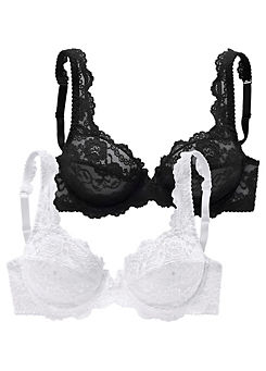 Petite Fleur Pack of 2 Underwired Lace Bras