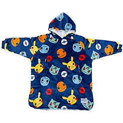 Pokemon Badges Hugzee - Wearable Hooded Fleece Blanket