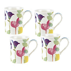 Portmeirion Water Garden Porcelain Set of 4 Mugs