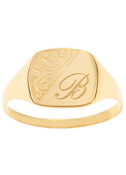 Precious Sentiments Personalised 9ct Yellow Gold Men’s Signet Ring