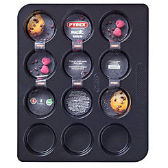 Pyrex Magic Muffin Tray, 12 Cup, Black