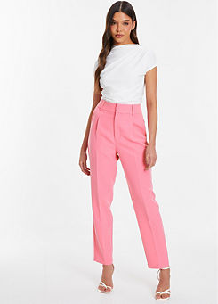 Quiz Pink High Waist Belted Tailored Trousers