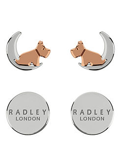 Radley London Ladies 18ct Rose Gold & Silver Plated ’Moon & Stars’ Earrings