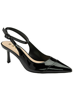Ravel Black Patent Catrine Heeled Court Shoes