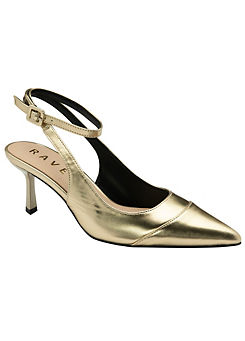 Ravel Gold Metallic Catrine Heeled Court Shoes