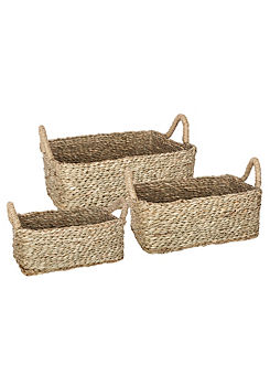 Rectangular Set of 3 Natural Baskets
