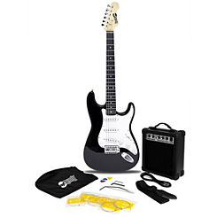 RockJam Full Size Black Electric Guitar Package