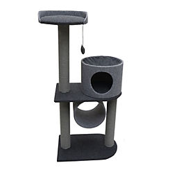Rosewood Charcoal Felt Cat Double Tower