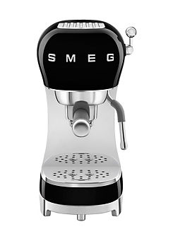 SMEG ECF02BLUK Espresso Coffee Machine with 15 Bar Pump - Black