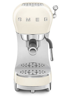 SMEG ECF02CRUK Espresso Coffee Machine with 15 Bar Pump - Cream