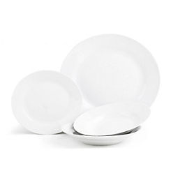Sabichi 12 Piece Day to Day White Porcelain Dinner Set