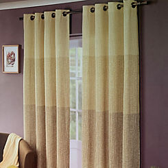 Sandown & Bourne Ash Leaf Pair of Unlined Eyelet Curtains