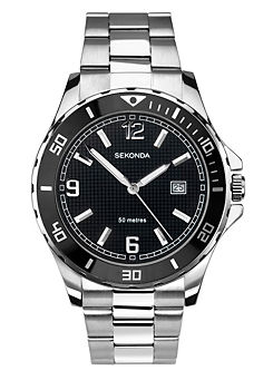 Sekonda Men’s Tasman Dive Silver Stainless Steel Bracelet Watch