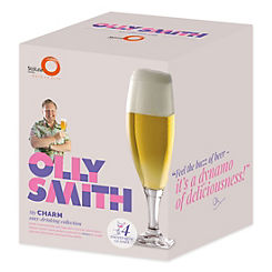Set of 4 Olly Smith Footed Beer Crystal Glasses