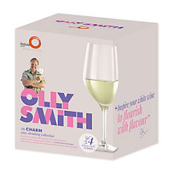 Set of 4 Olly Smith White Wine Crystal Glasses